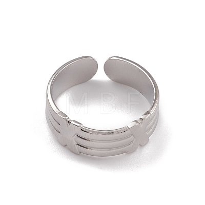 304 Stainless Steel Cuff Rings RJEW-G285-81P-1