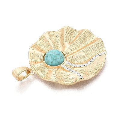 Textured Alloy Pave Resin Big Pendants PALLOY-N179-74MG-1