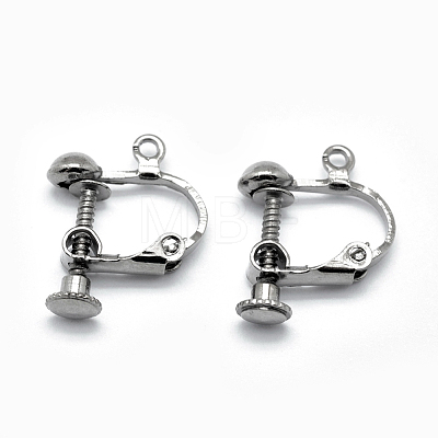 Brass Screw On Clip-on Earring Findings KK-L164-01B-1
