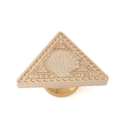 Golden Plated Triangle Shaped Wax Seal Brass Stamp Head STAM-K001-04G-08-1