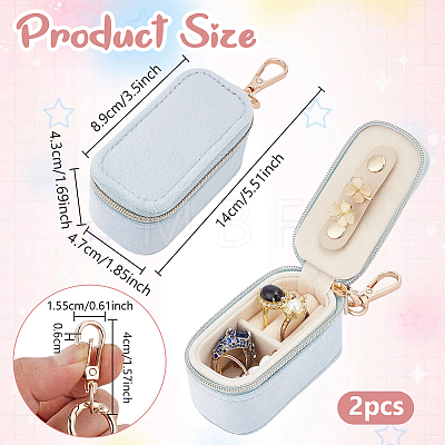 Mini Velvet Jewelry Organizer Case with Alloy Clasps AJEW-WH0886-77B-1
