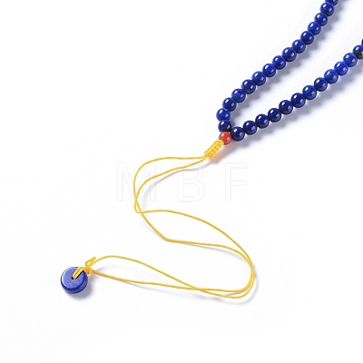 Natural Lapis Lazuli Pendant Necklaces NJEW-G332-05G-1