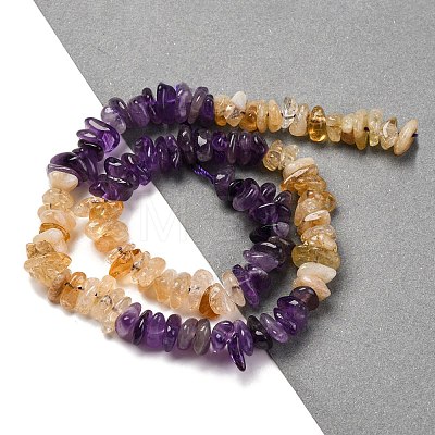 Natural Citrine & Amethyst Beads Strands G-L610-A06-A01-1