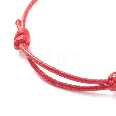 Natural Carnelian Disc Beaded Cord Bracelet BJEW-JB07686-02-1