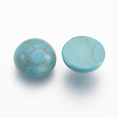 Synthetic Turquoise Flat Back Dome Cabochons X-TURQ-S266-8mm-01-1