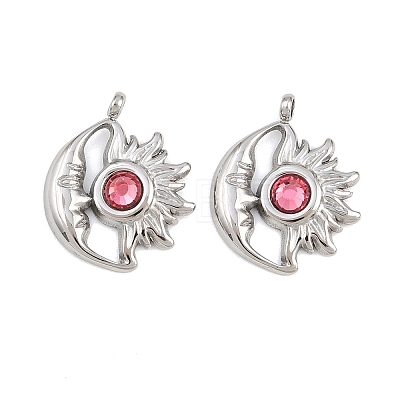 304 Stainless Steel Rhinestone Pendants STAS-Z166-24P-07-1