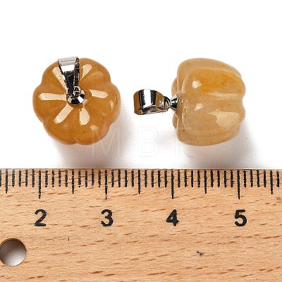 Natural Yellow Aventurine Pumpkin Charms G-K338-27P-04-1