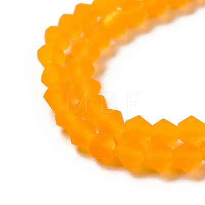 Imitate Austrian Crystal Frosted Glass Beads Strands GLAA-F029-TM4mm-B23-1
