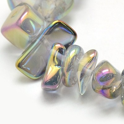 Electroplate Natural Quartz Crystal Chip Beads Strands X-G-L153-01-1