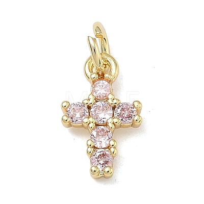 Brass Micro Pave Cubic Zirconia Pendants KK-A293-20G-04-1