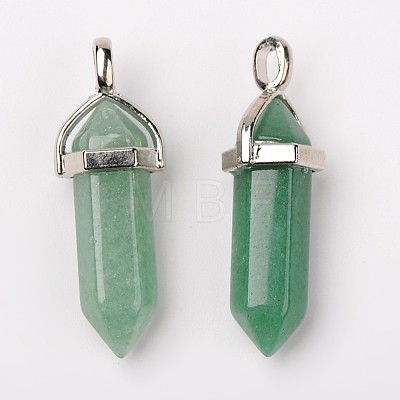 Natural Mixed Gemstone Double Terminated Pointed Pendants X-G-F295-04-1