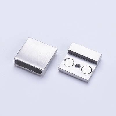 304 Stainless Steel Magnetic Clasps with Glue-in Ends STAS-G163-26P-1