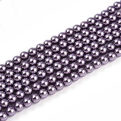 Baking Painted Pearlized Glass Pearl Bead Strands HY-N002-3mm-A14-1