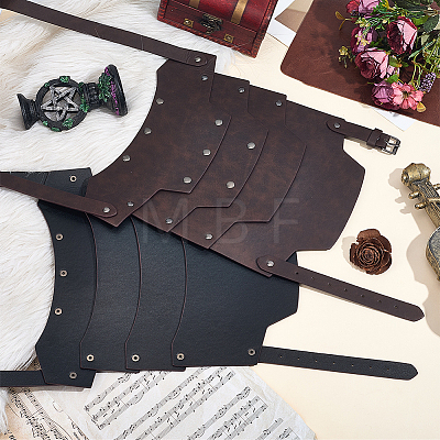 1Pc Medieval PU Leather Double Shoulder Armor AJEW-CL0002-44-1