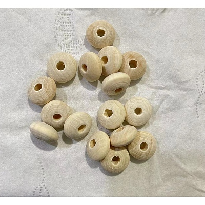 Unfinished Wood Rondelle Beads WOOD-WH0029-53A-1