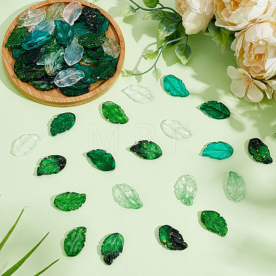 60Pcs 6 Styles Transparent Glass Pendants GLAA-ME0001-11-1