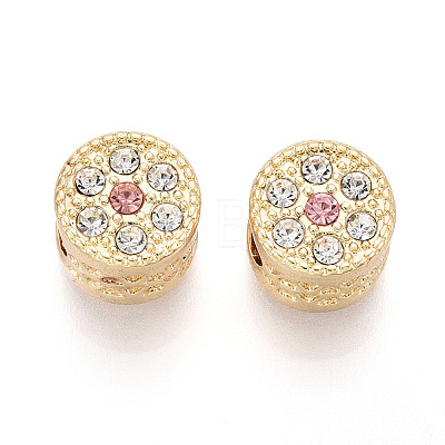 Rack Plating Alloy Rhinestone European Beads FIND-N011-03KCG-1