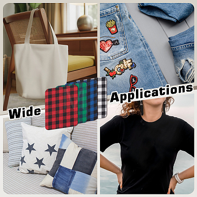 32Pcs 4 Colors Polyester Iron on Cloth Patches DIY-MA0007-29-1