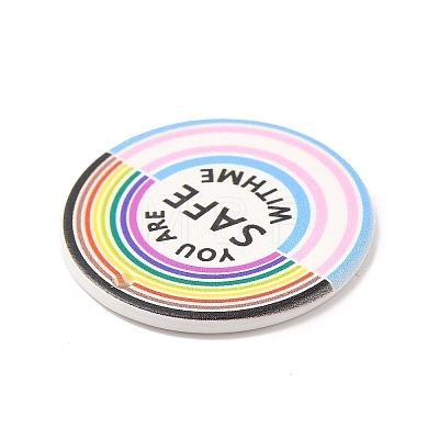Rainbow Color Acrylic Pendants OACR-H024-04-1