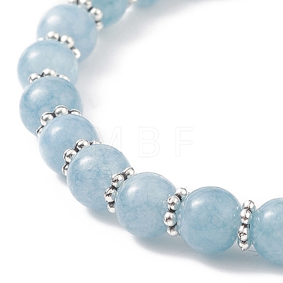 Natural Quartz(Dyed) Beads Stretch Charm Bracelets BJEW-JB02592-02-1