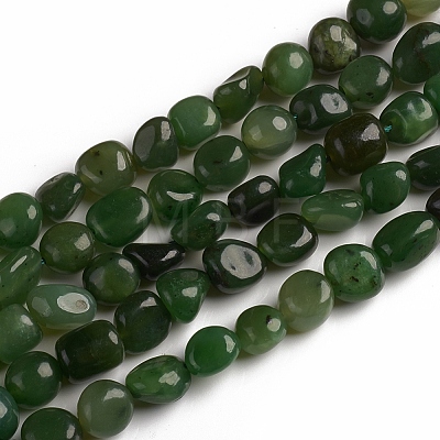 Natural Green Jasper Beads Strands G-D0002-D79-1