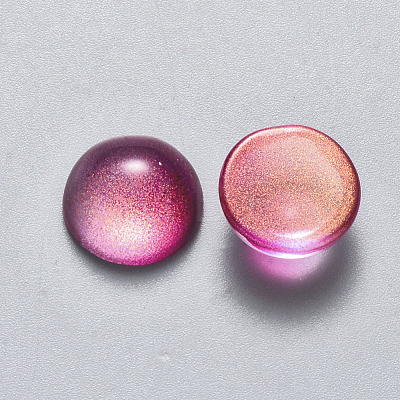 Transparent Spray Painted Glass Cabochons GLAA-S190-013C-C02-1