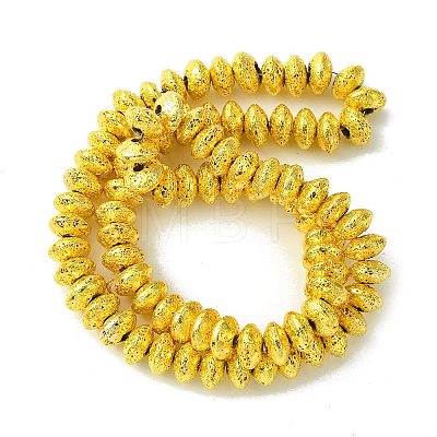 Electroplated Natural Lava Rock Beads Strands G-I360-P01-01-1