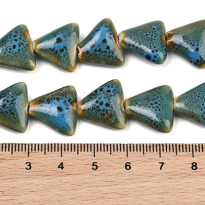 Glazed Porcelain Triangle Beads Strands PORC-B002-01-02-1