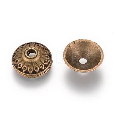 Apetalous Tibetan Style Alloy Bead Caps TIBE-Q046-01AB-LF-1