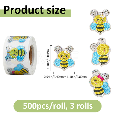 3 Rolls Paper Self-adhesive Stickers Roll STIC-FH0001-34-1