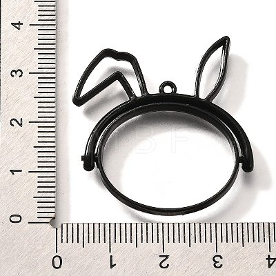 Rabbit Rotatable Alloy Swivel Open Back Bezel Pendants PALLOY-I223-19EB-1