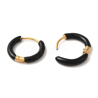 304 Stainless Steel & Enamel Hoop Earrings for Women EJEW-S237-13A-1