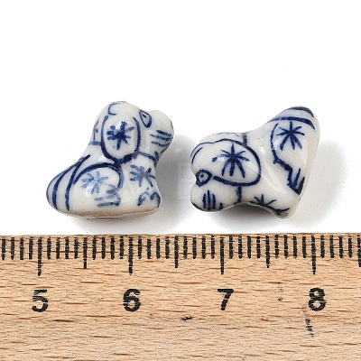 Animal Theme Blue and White Porcelain Beads PORC-Z007-05B-1