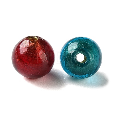 Handmade Gold Sand Lampwork Beads LA-Z001-01-1