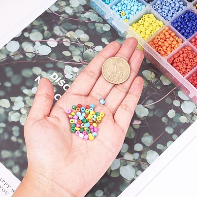 24 Colors Glass Seed Beads SEED-YW0001-01-4mm-1