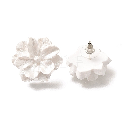Alloy & 925 Sterling Silver & Acrylic Stud Earrings LS-EJEW-Q013-09A-1
