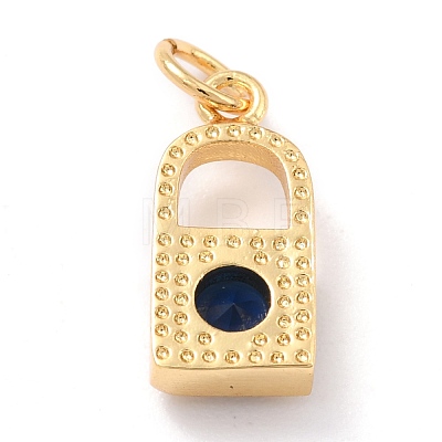 Real 18K Gold Plated Brass Micro Pave Cubic Zirconia Charms ZIRC-L100-080G-1