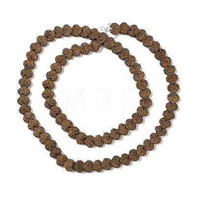 Electroplated Natural Lava Rock Beads Strands G-Q1009-G01-02H-1