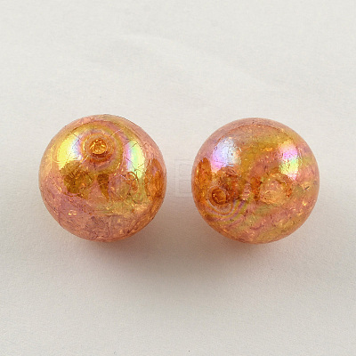 AB Color Transparent Crackle Round Acrylic Beads CACR-S006-M-1