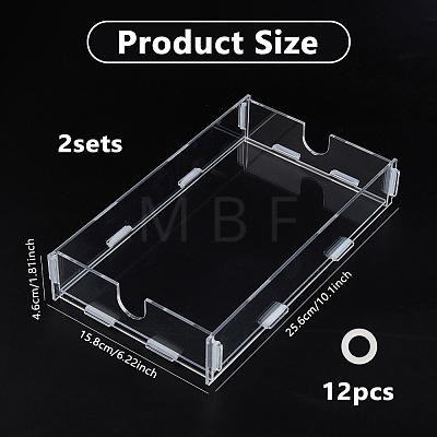 2 Bags Rectangle Acrylic Napkin Storage Box AJEW-DC0004-18-1