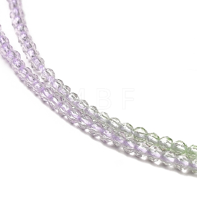 Transparent Gradient Color Glass Beads Strands GLAA-H021-01A-02-1