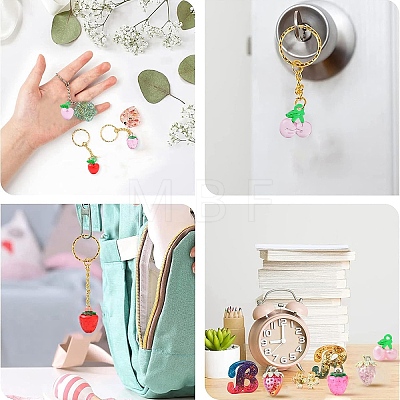 12Pcs 3 Colors Transparent Resin & Acrylic 3D Fruit Pendants FIND-YW0006-01-1