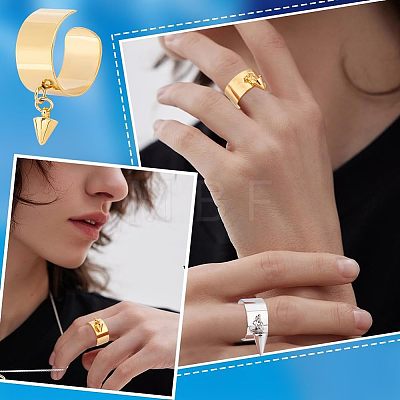 Unicraftale DIY Cone Charm Cuff Ring Making Kit STAS-UN0039-59-1