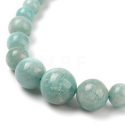 Natural Amazonite Round Beads Bracelets & Necklaces Sets SJEW-L132-19-1