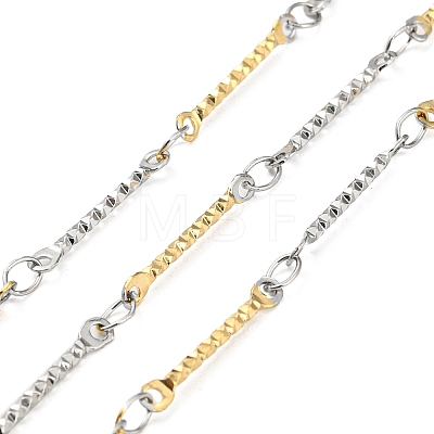 Ion Plating(IP) 304 Stainless Steel Textured Bar Link Chains CHS-M005-03GP-1