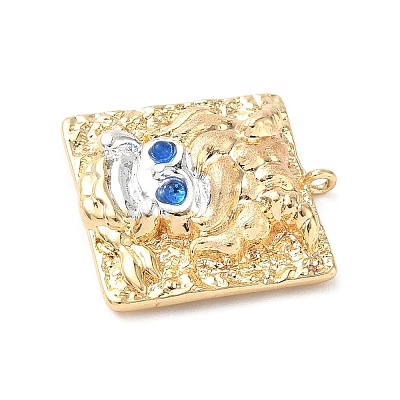 Brass Micro Pave Cubic Zirconia Enamel Pendants KK-L250-08G-11-1