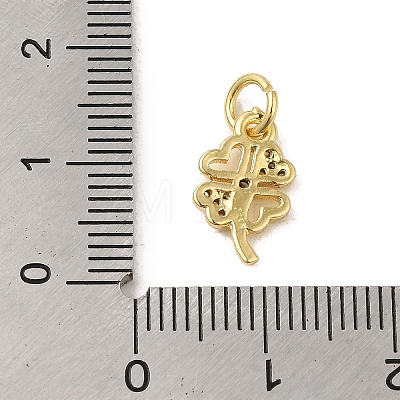 Brass Micro Pave Clear Cubic Zirconia Pendants KK-R162-006C-G-1