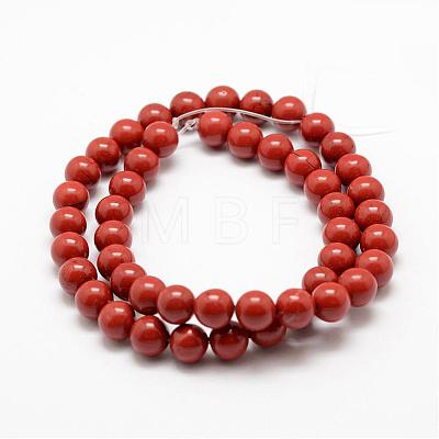 Natural Red Jasper Beads Strands G-E375-8mm-02-1
