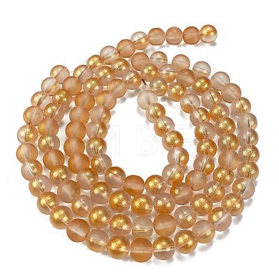 Frosted Transparent Glass Bead Strands GLAA-P065-8mm-02-1