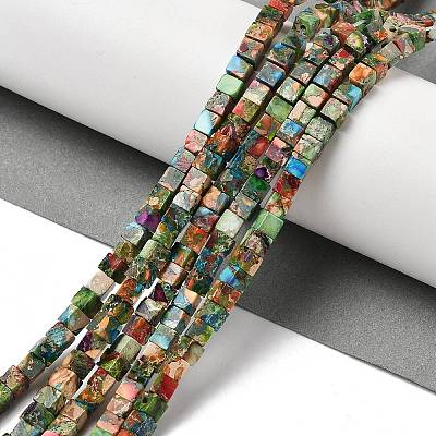 Dyed Synthetic Imperial Jasper Beads Strands G-H087-F02-01A-1-1